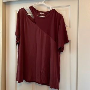 Maroon Cut Out Top